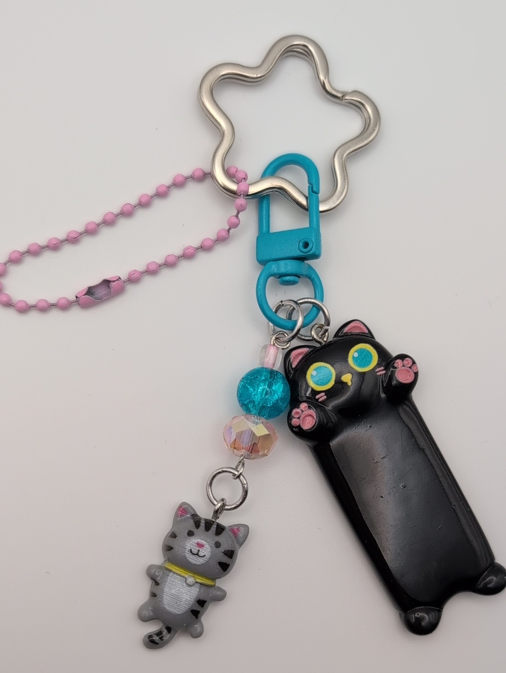 Handmade Cute Kawaii Black Cat Keychain *Customizable